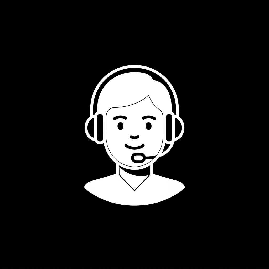 Avatar of a person wearing headset with microphone