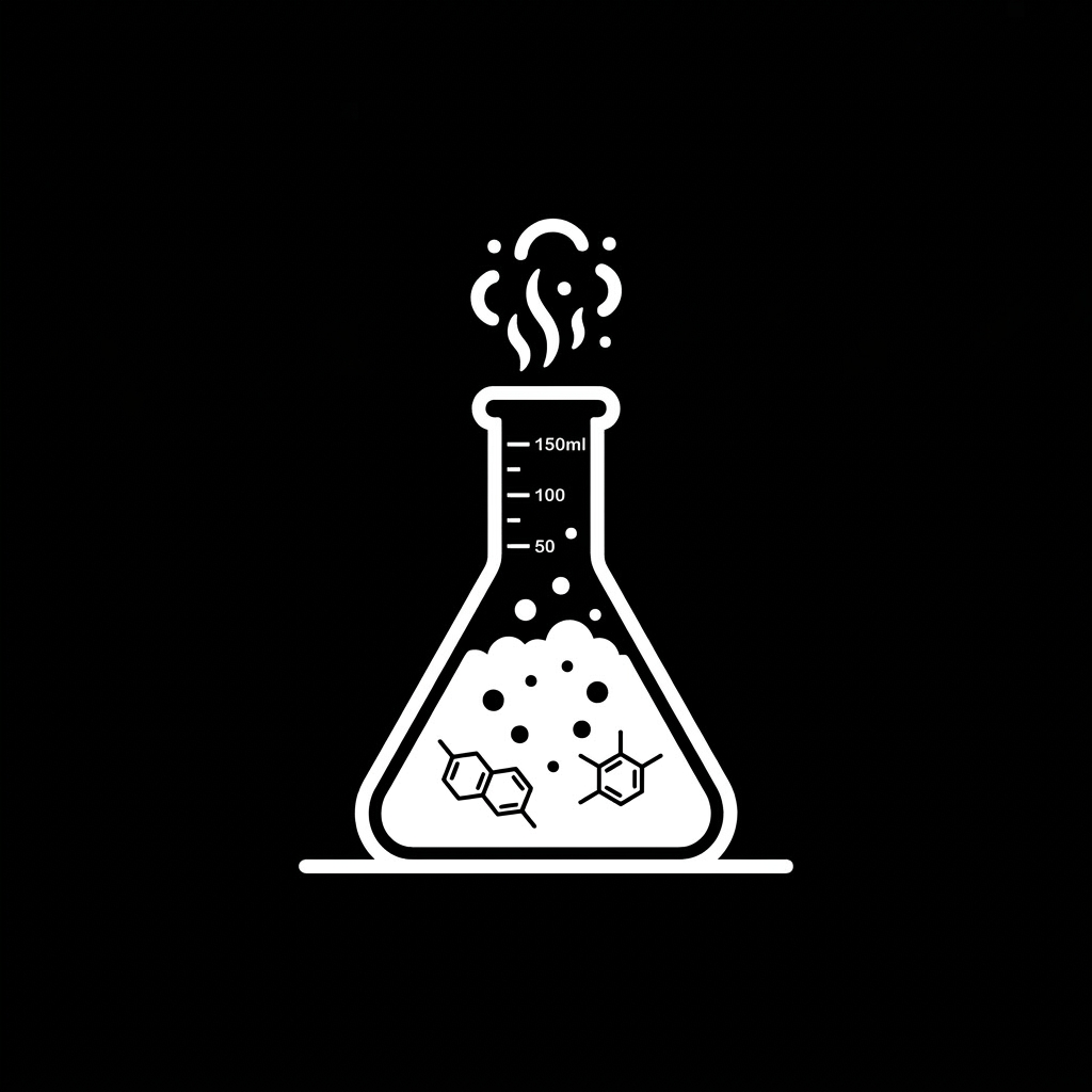 White laboratory testing icon on black background